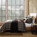 Eddie Bauer - King Comforter Set, Soft & Smooth Printed Bedding with Solid Reverse, 3 Piece Bed Set with Matching Pillowcases (Huntley Plaid Brown)