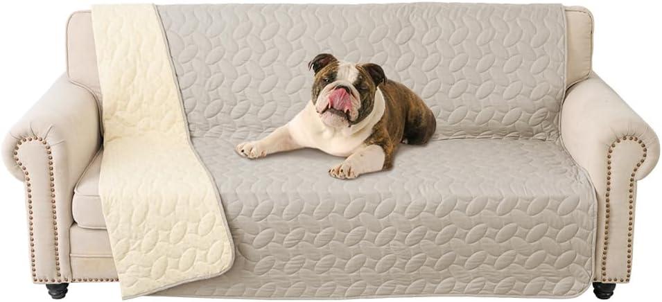 Ameritex Waterproof Pet Bed Cover Anti-Slip Dog Bed Blanket for Sofa and Furniture Waterproof New Pattern Design (Khaki, 52x82 Inch (Pack of 1)