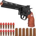 Toy Guns with 12 Soft Bullets, Toy Pistol Cap Gun, Foam Dart Blaster with 6 Shell Ejecting, Soft Foam Blasters, Gifts for Boys Kids Girls Ages 6 7 8 9 10 11 12+(Brown), Medium