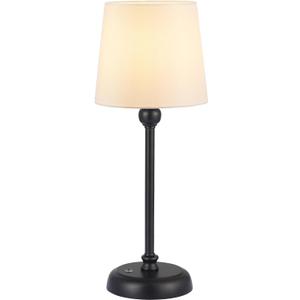 Small Cordless Table Lamp Touch Control, 6000mAh Battery Powered, Low Battery Reminder, Bedside Night Lamp can Stepless Dimming, Portable Table Lamp for Restaurant/Bedroom/Offices/Cafe (Black, High)