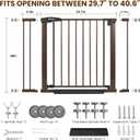 Baby Gate for Stairs, 29.7-40.6" Adjustable Dog Gate Indoor, No Drilling