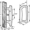Prime-Line C 1204 Sliding Glass Door Handle Set Replace Old or Damaged Door Handles Quickly and Easily White Diecast, Mortise/Hook Style, Fits 3-15/16 In. Hole Spacing (1 Set)