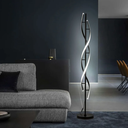 Modern Floor Lamps for Living Room Bright Lighting LED 33w 53in with Remote 3 Colors Dimmable Unique Office Corner Lamp Black Arc Spiral Floor Lamp