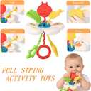 Baby Toys 6-12 Months, Montessori Toys for 1 Year Old, Silicone Pull String Teether Toy, Stacking Building Blocks Infant Toddler Toy 0-3, Shape Bin Sensory, Baby Boys&Girls Gifts Set