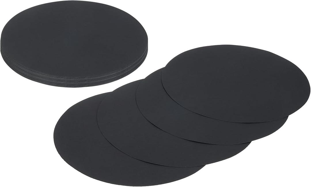 MECCANIXITY 24 Pcs Circle Card Stock, 11.4 Inch Round Cutouts Paper Thick Cardboard Circles for Crafts Paint Supply DIY Projects Bulletin Board Decor, Black
