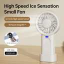 HOMETOP Handheld Fan Mini Portable 5 Speeds, 4000mAh,Personal Powerful Hand/Desk Fan for Travel, Outdoor, Home, Office, Camping, Women Small Fan (1, White)