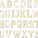 4 Inch 94 Pieces Wooden Letters Unfinished Wood Alphabet Letters for Crafts with Extras,Wall Decor