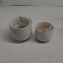 LE TAUCI Ceramic Plant Pots, 5.1 + 6.4 Inch Footed Pots for Plants, Modern Flower Pots for Home and Office, Indoor Planters with Drainage, Reactive Glaze White