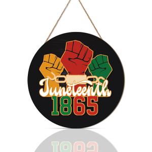 3D Juneteenth Freedom Day Door Sign,Juneteenth Wreaths for Front Door,African American Freedom Day Decor,Pride Black History Sign,June 1865 Independence Day Decor for Home Porch Yard
