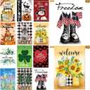 Seasonal Garden Flags Set of 12 Double Sided 28 x 40 Inch Yard Flags, Large House Flags for Outside, Fall Winter Halloween Christmas Outdoor Flags, Holiday Garden Flags for All Seasons