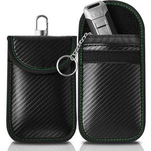 Meliya Faraday Pouch Bag for Car Keys, RFID Signal Blocking Holder, Faraday Key Fob Protector, Anti-Theft Key Fob Case (Green)