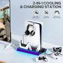 Tokluck PA5/Slim/Pro Cooling Station with Auto Turbofan & 3-Level Speed, PA 5 Vertical Stand Cooling Fan Station with Controller Charger, Accessories Base Cooler Docking Station, Purple
