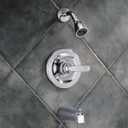 Delta Foundations 13 Series 2-Spray Bathtub and Shower Faucet Set, Chrome Shower Head and Handle Set, Valve Trim Kit, Chrome BT13410 (Valve Not Included)