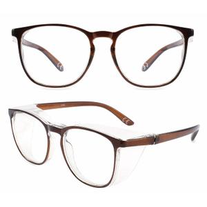 Alsenor Safety Glasses Anti Fog Goggles Protective Eyewear Blue Light Blocking Anti Dust UV Protection Glasses For Men Women (Brown)