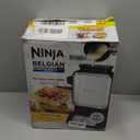 Ninja BW1001 NeverStick PRO Belgian Waffle Maker, Vertical Design, 5 Shade Settings, with Precision-Pour Cup & Chef-curated Recipe Guide, Black & Silver