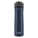Contigo Ashland Chill 24oz Stainless Steel Water Bottle with Leakproof Lid & Straw Smart Temperature Technology Keeps Beverages Hot and Cold Ideal for Travel Work School - Silver Finish