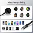 2 in 1 Samsung Watch Charger, 25W USB C Fast Charger with 5FT Charger Cable Compatible for Galaxy Watch Ultra 7/6/6 Classic/5 Pro/5/4 /3/Active2/1 and Galaxy S25/S24/S23/S22/S21/S20/S10/Note 10/9/8