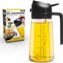 Olive Glow Cooking Oil Dispenser, 400 mL 2-in-1 Spray & Pour Glass Bottle, Leakproof & Refillable for Air Frying, Roasting, Grilling, Fine Mist for Salads, Works with All Types of Cooking Oils