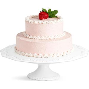 12 inch Cake Stand, White Cake Stand for 10" Cake, Ceramic Cake Plate, Round Dessert Stand, Wedding Cake Stands, Cupcake Pedestal Stand for Party, Birthday