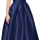 VICICSKY Strapless Satin A-Line Cocktail Dress for Women – Elegant Prom, Wedding,Formal Evening Gown with Pleated Skirt, L