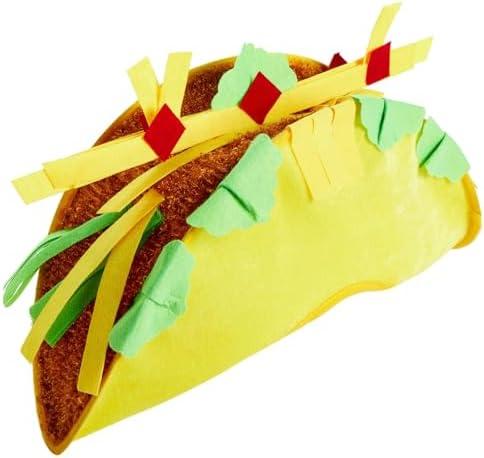 Juvale Plush Fiesta Taco Hat for Adults - 18 x 6 x 8 In, Multicolor - Sombrero-Style Headpiece & Funny Hat