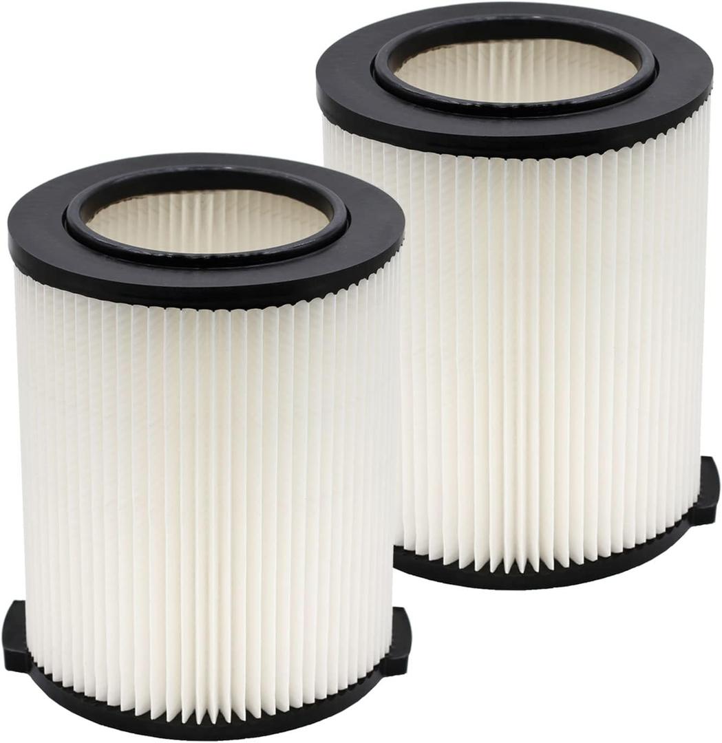 2 Pack Standard Wet/dry Vac Filter Vf4000 Compatible with RIDGID Vacs 5-20 Gallons Vacuum Cleaner, Replacement Vf4000 filter