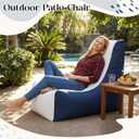 Briwooody 1 Pcs Boat Bean Bag Chair Lounge Waterproof Outdoor Marine Beanbag Chair Patio Lazy Sofa Couch Seating for Boats Balcony Camping (White,Navy Blue), 36*30*28 inches