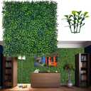Artificial Grass Wall Backdrop Panels: 20X20 in 24P UV-Anti Greenery Boxwood Panels for Indoor Outdoor Green Wall Decor & Ivy Fence Covering Privacy
