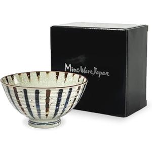 Traditional Style Japanese Ceramics Rice Bowl Chawan Pottery, Dishwasher Microwave Safe Made in Japan (Sabitokusa, Medium (oohira))