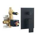 BANGPU 2 Way Shower Valve Dual Function Pressure Balance Valves Wall Mounted Shower Diverter Valves Brass Shower Handle Valve with External Threads, Matte Black