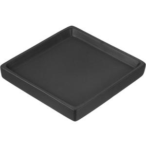PATIKIL Plant Pot Saucers 5 Inch, Ceramic Square Flower Drip Tray for Indoor Outdoor, Black