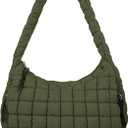 Quilted Puffer Tote Bag for Women - Large Crossbody Bag, Lightweight Nylon Puffy Carryall Hobo Puff Shoulder Bag