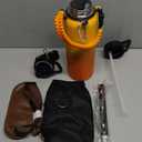 Insulated Water Bottle 40 oz, Triple Wall Vacuum Stainless Steel (Cold for 48 Hrs), Leak Proof & Non-BPA, Modern Water Flask Jug with Paracord Handle & Straw Spout Lids, Ombre Orange