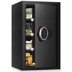 5.1 Cu ft Large Safes for Home Use Fire and Water proof, Anti-Theft Fireproof Safe for Home With Digital Keypad & 3 Removable Shelves and Led Light, Fireproof Safe Box for Money Documents Valuables