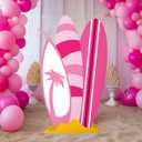 Novabright 51" Hawaiian Party Decorations Hot Pink Surfboard Backdrop Cardboard Cutouts Decor Summer Pink Pool Party Surfboard Photo Backdrop for Tropical Hawaiian Bachelorette Wedding Bridal Shower, 51.18 inches