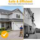 24FT Reach Gutter Cleaner, Gutter Cleaning Tools from the Ground with 3/4" Brass Shut-Off Valve & Bendable 360° Rotating Water Wand, Safe Cleaning for 2-Story Homes