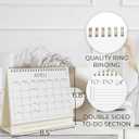 2 x Aesthetic Desk Calendar 2025-2026 - Runs from January 2025 until June 2026 - Beautiful Small Flip Desktop Calendar for Easy Organizing (Beige)