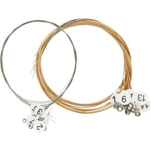 Bonsicoky A Set of 16 Harp Strings, Replacement Metal String for Harp
