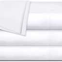 White Classic Twin Flat Sheets 3Pack, White Cotton Flat Bed Sheet 66x104 Inches, 180 Thread Count Hospital Bed Sheets