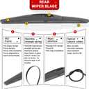 Windshield Wiper Blades Replacement for Honda HRV HR-V 2016 2017 2018 2019 2020 2021 2022 Original Factory Quality Front Rear Wipers Blade Set for My Car - 26" 18" 10" (Pack of 3)