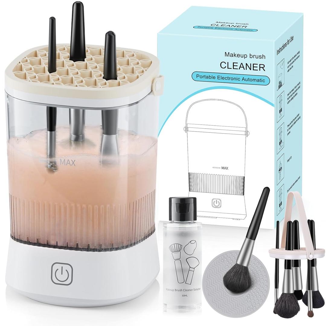 Electric Makeup Brush Cleaner, Portable Automatic USB Cosmetic Brushes Cleaner Machine, Automatic Makeup Brush Cleaner for Makeup Sponges and Brushes（22）