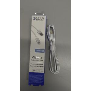 ZGEAR 4 Foot Braided Charge Cable with a Lightning Tip