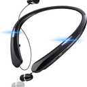 Neckband Bluetooth Headphone, Bluetooth 5.3 Retractable Headphones 18Hrs Extra Long Playtime Stereo Bass in-Ear Headsets with Mic, IPX5 Waterproof Earphones for Sport, Business
