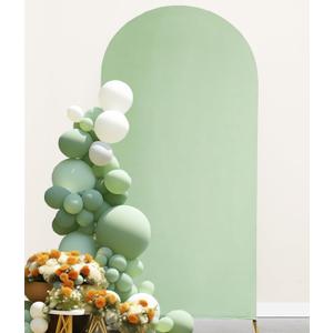 7.2 FT Sage Green Arch Backdrop Cover Spandex Fitted Arched Backdrops Stand Covers for Wedding Reception Birthday Party Baby Shower Arch Backdrop Decor