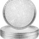 15 Pack Serving Platters 14, Large Disposable Aluminium Foil Serving Trays for Parties, Silver Embossed Foil Serving Dishes/Plates for Vegetable, Fruit, Slices of Cake, Cookies