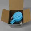 TrendPlain 16oz/470ml Glass Olive Oil Sprayer for Cooking  2 in 1 Olive Oil Dispenser Bottle for Kitchen Gadgets and Air Fryer Accessories, Salad, BBQ - Sky Blue