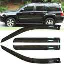 4pcs Original Shatterproof Rainproof Outside Mount Style Sun Rain Guards Durable Side Window Wind Deflectors Dark Smoke Vent Window Visors Fit for 2003-2009 Toyota 4Runner (N210) 94924