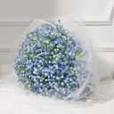 Dolicer 30 Pcs Babys Breath Artificial Flowers, Blue Long Stem Baby Breath Flowers Artificial Bulk, Real Touch Fake Babys Breath Gypsophila for Wedding Bridal Bouquet Party Arrangements Home Decor