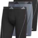 adidas Men's Performance Mesh Long Boxer Brief Underwear (3-Pack), for Active Sport and All Day Comfort (size 2XL, Black/Onix Grey/Black)