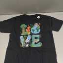 Love Earth Day Planet 2025 Anniversary Environmental Animals T-Shirt (Black, L)